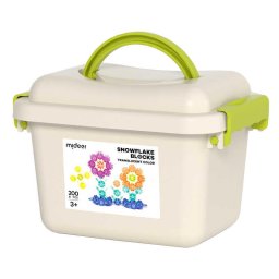 Set de constructie STEM, fulgi de zapada colorati, din plastic, 200 piese
