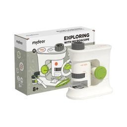 Microscop pentru copii, marire de 160x, obiectiv optic HD, lumina Led, portabil, imagini clare