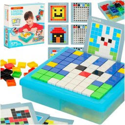 Puzzle Logic si Joc Mozaic STEM pentru Copii, 175 Piese, 20 Sabloane Educative, 3 ani+
