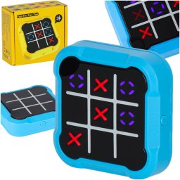 Joc X si 0, Tic Tac Toe, Consola digitala tip puzzle 4 in 1, portabila, pentru copii si adulti