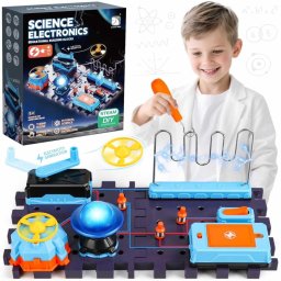 Micul electrician, Set educational STEM copii, circuite electrice cu lumini, 8 ani+