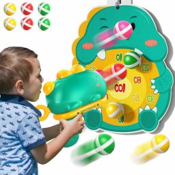 Joc de tras la tinta copii Dinozaur, darts, arma dinozaur cu 6 bile velcro, scut 27.5 x 30 cm