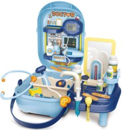 Trusa medicala copii tip valiza, Set doctor cu accesorii medicale, 34 piese, 3 ani+