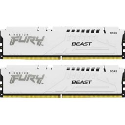 Kit Memorie RAM Kingston Fury Beast White Intel XMP 3.0/AMD EXPO KF560C30BWEK2-64, 64GB, DDR5-6000MHz, CL30, Dual Channel