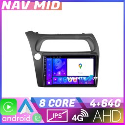 Navigatie Honda Civic Hatchback 2006-2012 Android 12, 4GB RAM, 64GB, CarPlay