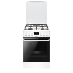 Aragaz Hansa FCMW582109, 4 arzatoare, Mixt, Aprindere electrica, Grill, Clasa A, 50 cm, Alb