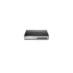 Switch D-Link DGS-1008MP, 8 porturi Gigabit, 8 porturi PoE 802.3af, PoE Budget 140W, Capacity 16Gbps, dektop, metal, negru