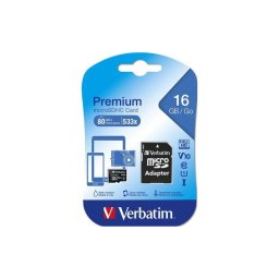 Card microSDHC Verbatim 44082, 16 GB clasa 10, cu adaptor