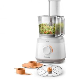 Robot de bucatarie Philips HR7310/00 Daily Collection, 700 W, 2 viteze + puls, bol 2.1 L, dispozitiv de emulsifiere, disc din inox, Alb