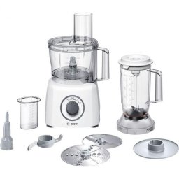 Robot de bucatarie Bosch MCM3200W, 800 W, bol 2.3 l, blender 1 l, 2 viteze, Alb/Gri
