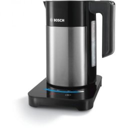 Fierbator apa Bosch TWK7203, 2200 W,1.7 L, setare 7 temperaturi, Keep Warm Function,Filtru anti-calcar detasabil, Negru/Inox