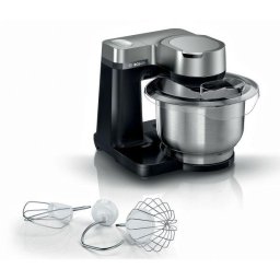 Robot de bucatarie Bosch MUMS2VM00, 900 W, 7 viteze + Pulse, bol 3.8 l, Mixare planetara 3D Negru/Argintiu