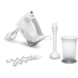 Mixer de mana Bosch MFQ3540, 450 W, 5 viteze, Alb-Gri