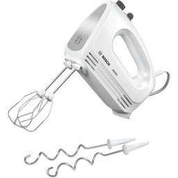 Mixer de mana Bosch MFQ24200, 400W, 4 viteze + Turbo, Alb/Inox