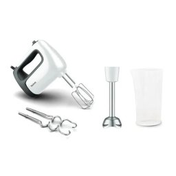 Mixer de mana Tefal Prep'Mix HT462138, 500W, 5 viteze, Turbo, 2 accesorii pentru aluat, 2 teluri, alb