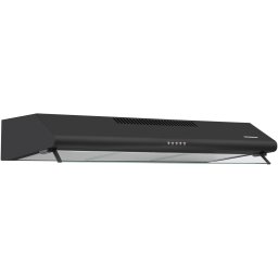 Hota traditionala Heinner HCH-490-BK, 2 motoare, Putere de absorbtie 304.5 m3/h, Lumina LED, 3 trepte de viteza, 90 cm, Negru