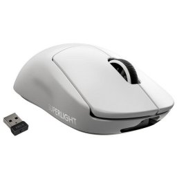 Mouse Gaming Logitech G Pro X Superlight Lightspeed Wireless, ultra usor 63 g, senzor Hero, 25600 DPI, Alb
