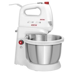 Mixer cu bol MPM MMR-21Z, rotativ, 400W, 3.5l, 5 trepte de viteza, functie TURBO, Alb