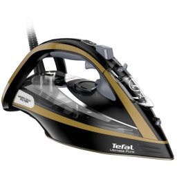 Fier de calcat Tefal Ultimate Pure FV9847E0, 3200W, abur 260g/min, 350ml, colector anticalcar, oprire automata, Negru/auriu