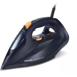 Fier de Calcat PHILIPS Seria 7000 DST7060/20, 3000W, 250g/min, 300ml, Talpa SteamGlide Elite, Bleumarin-Galben