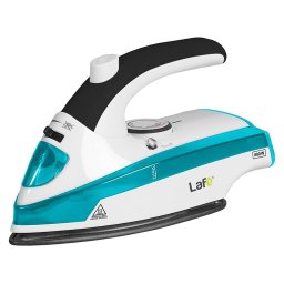 Fier de calcat cu abur de calatorie LAFE 45914 ZPH-201, 800 W, talpa antiderapanta din teflon, Alb-Albastru