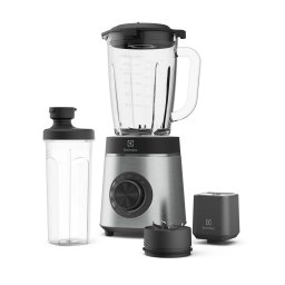 Blender cu mixare in vid Electrolux Explore 6 E6VB1-8ST, 1400 W, 5 viteze + Pulse, cana de 1,75 litri din sticla borosilicata, cutit cu 6 lame,recipient 600 ml cu posibilitate de vidare, pompa vidare cu acumulator Li-Ion, Gri granit
