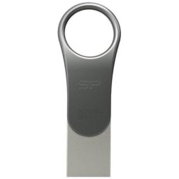 Memorie USB Silicon Power Mobile C80, 32GB, USB 3.0 Type-C, Argintiu