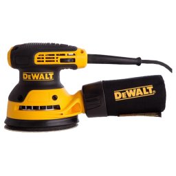Slefuitor orbital/cu excentric electric DeWALT DWE6423, 125 mm, 280W, turatie variabila 8000-11000/min, alimentare 230V, sac pentru praf inclus, compatibil aspiratoare cu DEWALT AirLock, greutate 1.28 kg, Negru-Galben