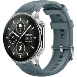 Ceas inteligent OnePlus Watch 2, 46mm, Ecran 1.43" 2GB RAM, 32GB Flash, GPS, Bluetooth, Wi-Fi, 100 ore Autonomie, Argintiu