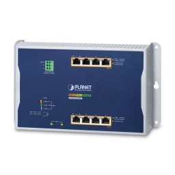 Switch PLANET IP30, IPv6/IPv4, 4-Port Managed L2/L2+ Gigabit Ethernet (10/100/1000) Power over Ethernet (PoE) Blue, Grey