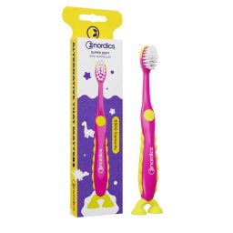 Periuta de dinti pentru copii 6900 filamente - super moale - +2 ani - roz Nordics