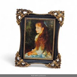 Rama foto din rasina neagra cu colturi aurii, 13 x 18 cm