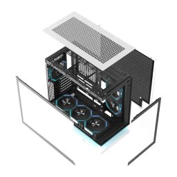 Carcasa pentru computer DarkFlash F1 ATX + 6 ventilatoare (alb)