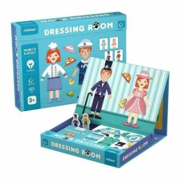 Jocuri de societate Carte Magnetica Puzzle, Dressing Room, 50 piese magnetice, 10 carduri si Joc Educativ de societate Magnet Stand Up, MiDeer