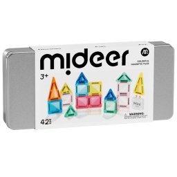 Set Mini Blocuri Magnetice Mideer, 42 Piese, Joc de Constructie Portabil, Varsta 3 Ani+