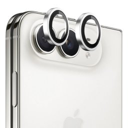 Folie de protectie Camera Spate Blueo Metal Frame pentru Apple iPhone Duo, Sticla Securizata, Argintie