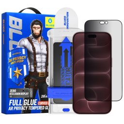 Folie de protectie Ecran Privacy Blueo Anti Peep AR Applicator Pro pentru Apple iPhone 18 Pro Max, Sticla Securizata, Full Glue, 3D