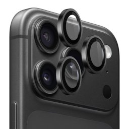 Folie de protectie Camera Spate Blueo Metal Frame pentru Apple iPhone 18 Pro / 18 Pro Max, Sticla Securizata, Neagra