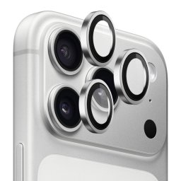 Folie de protectie Camera Spate Blueo Metal Frame pentru Apple iPhone 18 Pro / 18 Pro Max, Sticla Securizata, Argintie