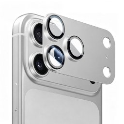 Folie de protectie Camera Spate Blueo Integrated Metal pentru Apple iPhone 18 Pro, Sticla Securizata, Argintie