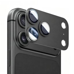 Folie de protectie Camera Spate Blueo Integrated Metal pentru Apple iPhone 18 Pro Max, Sticla Securizata, Neagra