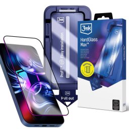Folie de protectie Ecran 3MK HardGlass Max pentru Apple iPhone 18 Pro / 17 Pro, Sticla Securizata, Full Glue, Neagra