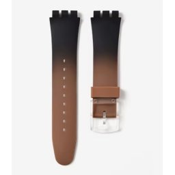 Curea silicon tip Swatch 19 mm degrade negru-maro