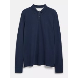 s.Oliver Tricou polo barbati cu maneca lunga, din bumbac piqué, Regular fit, Bleumarin inchis (SELECTATI MARIMEA: XL)