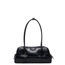CALVIN KLEIN Geantă Emblem Trio Croco Shoulder Bag LV04F3780G UB1 black