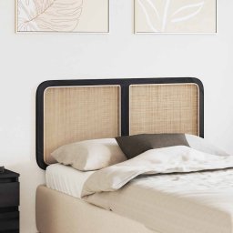 Tablie cap cu headboard Negru 120 x 55 x 3 cm Ratan GartenMobel Dekor