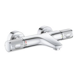 Baterie Cada Grohe Precision Feel cu Termostat Diverter Cartus Ceramic Montare pe Perete Crom