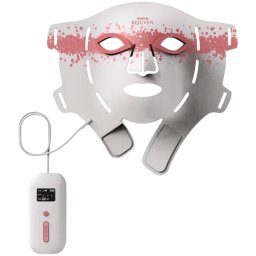 Masca LED pentru fata RENPHO Artemis Blush PEU-E100B-1, Terapie cu lumina, 5 niveluri de intensitate, Timer, Alb/Roz