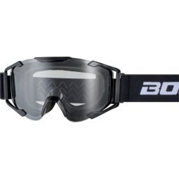 Ochelari moto cross enduro Bogotto B-ST - lentila clara anti-ceata, protectie UV 100% - Alb Negru