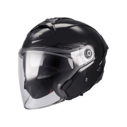 Casca moto open face MT Cosmo SV Pure A1 - Negru lucios, ochelari de soare, QVSS, pregatire intercom, ECE 22.06